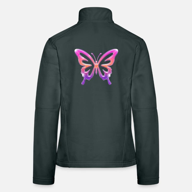 Neon Butterfly Gradient Women's Softshell Jacket