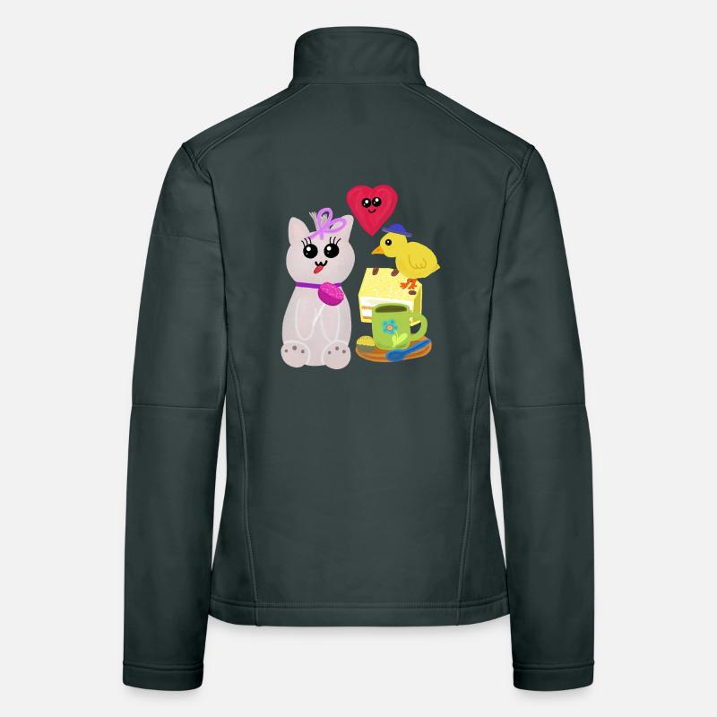 Gâteau de chat Gâteau Poulet Gâteau de chat Veste en tissu softshell Femme