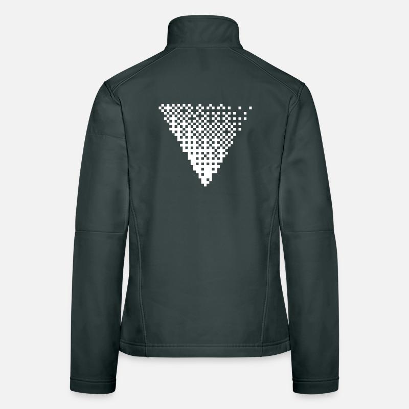 Triangular Halftone Pixel Grid Women's Softshell Jacket