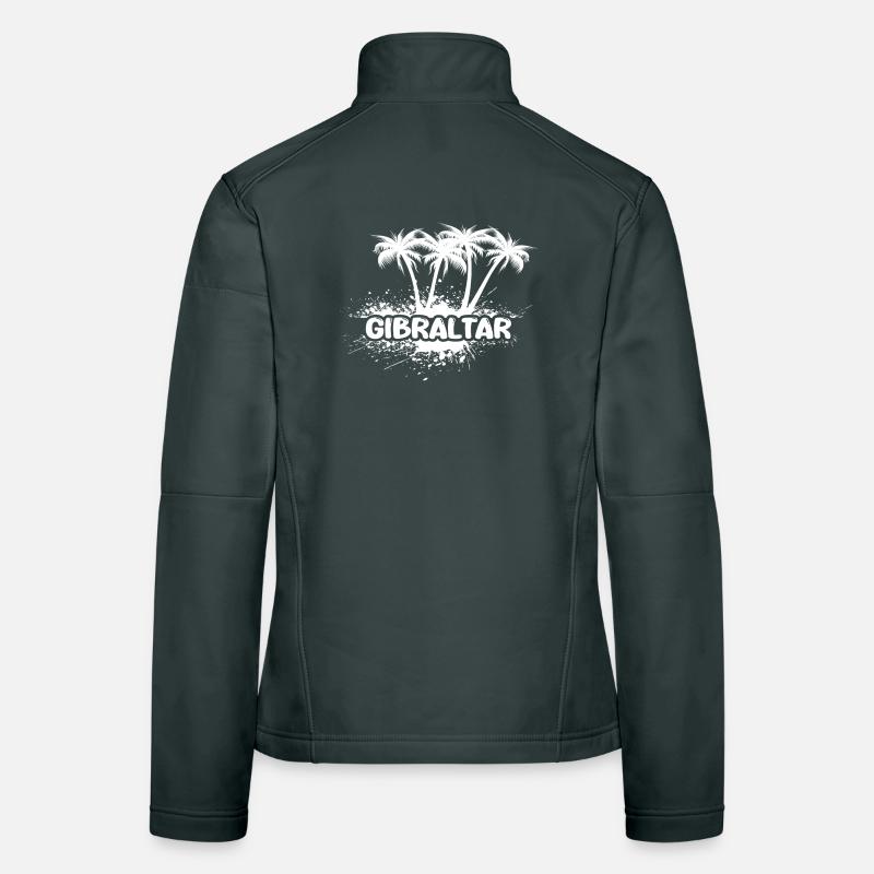 Gibraltar Palm Trees Splash Logo Women's Softshell Jacket
