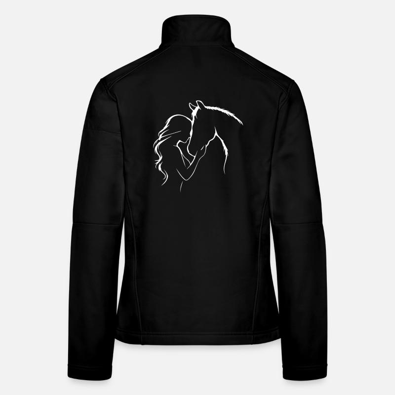 Pferd Mädchen Herz Liebe Reiten Reiterin Frauen Softshelljacke