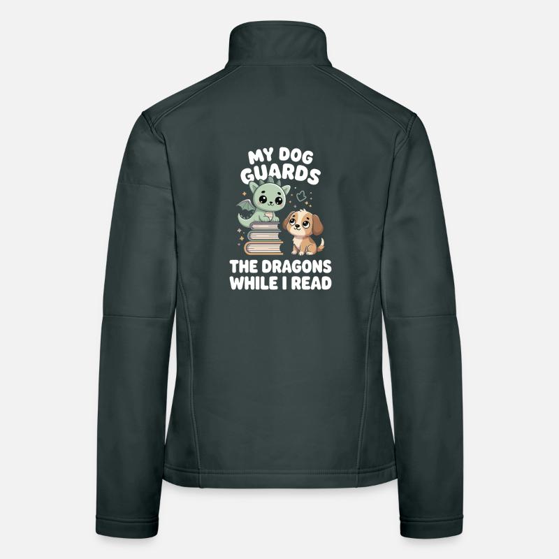 Funny DogsFantasy Novel Fairy Tale Reader Dragon Women's Softshell Jacket