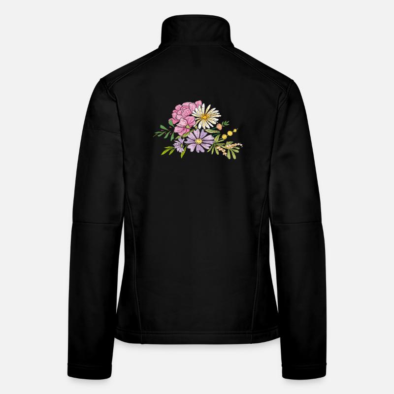 Bouquet de fleurs Veste en tissu softshell Femme
