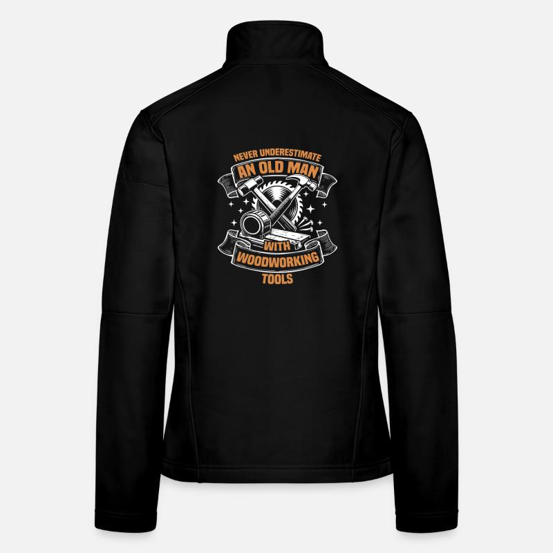 An old man woodworking carpenter carpenter Women's Softshell Jacket