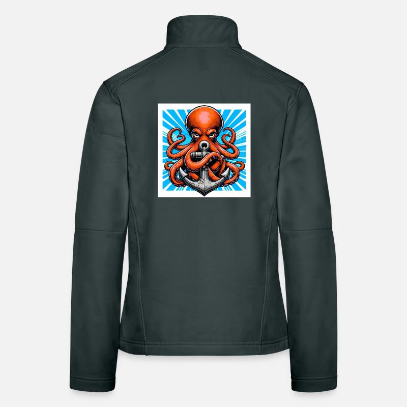 Oktopus umarmt einen Anker Frauen Softshelljacke