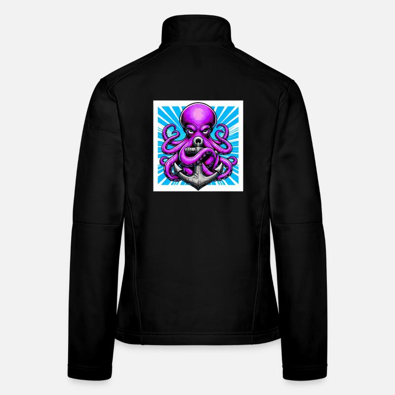 Oktopus umarmt einen Anker Frauen Softshelljacke