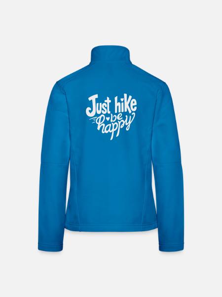 Wandern einfach glücklich sein, Just Hike Be Happy - Women's Softshell Jacket - black - Back