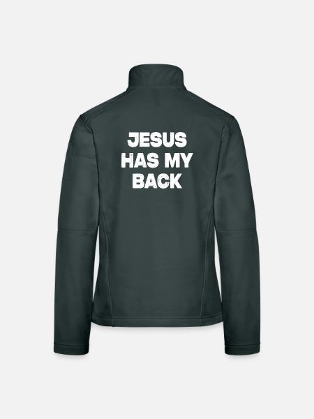 Jesus Has My Back - Women's Softshell Jacket - mouse grey - Back