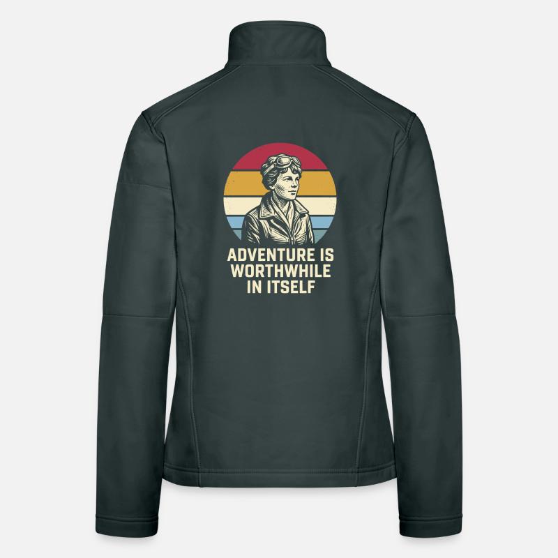 Amelia Earhart Das Abenteuer ist lohnenswert Frauen Softshelljacke