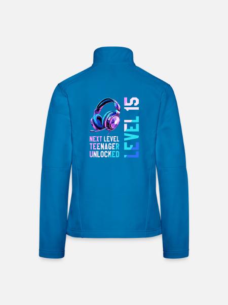 15. Geburtstag Junge Mädchen Teenager Level 15 - Frauen Softshelljacke - Schwarz - Hinten