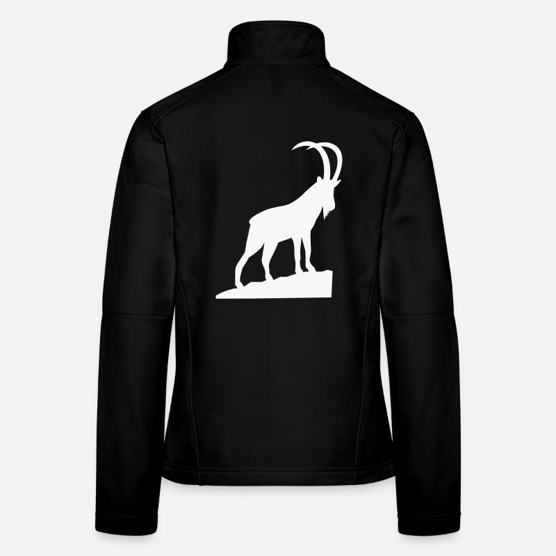 Alpenbock Silhouette Frauen Softshelljacke