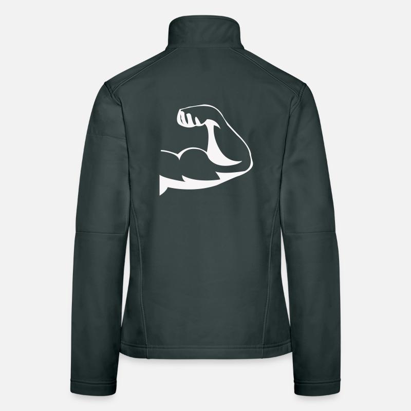 Powerful biceps silhouette Women's Softshell Jacket