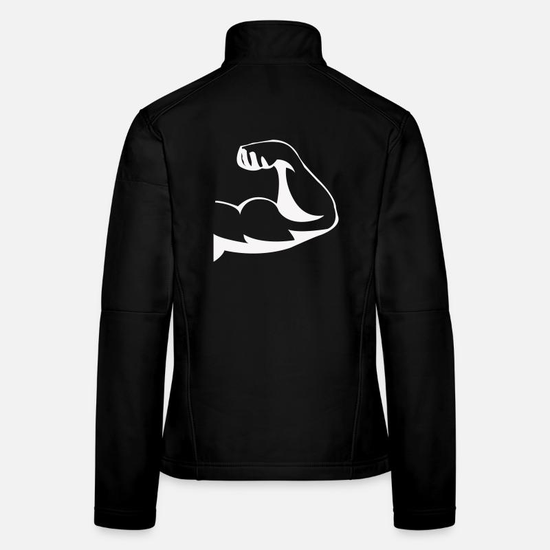 Powerful biceps silhouette Women's Softshell Jacket