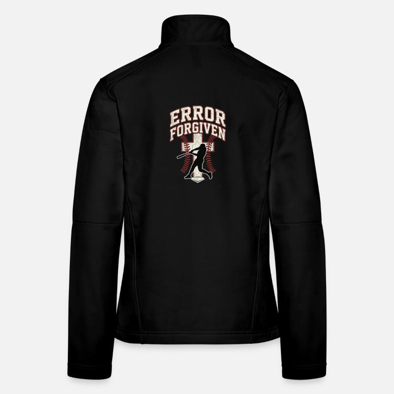Error Forgiven Christian Baseball Faith Jesus Women's Softshell Jacket