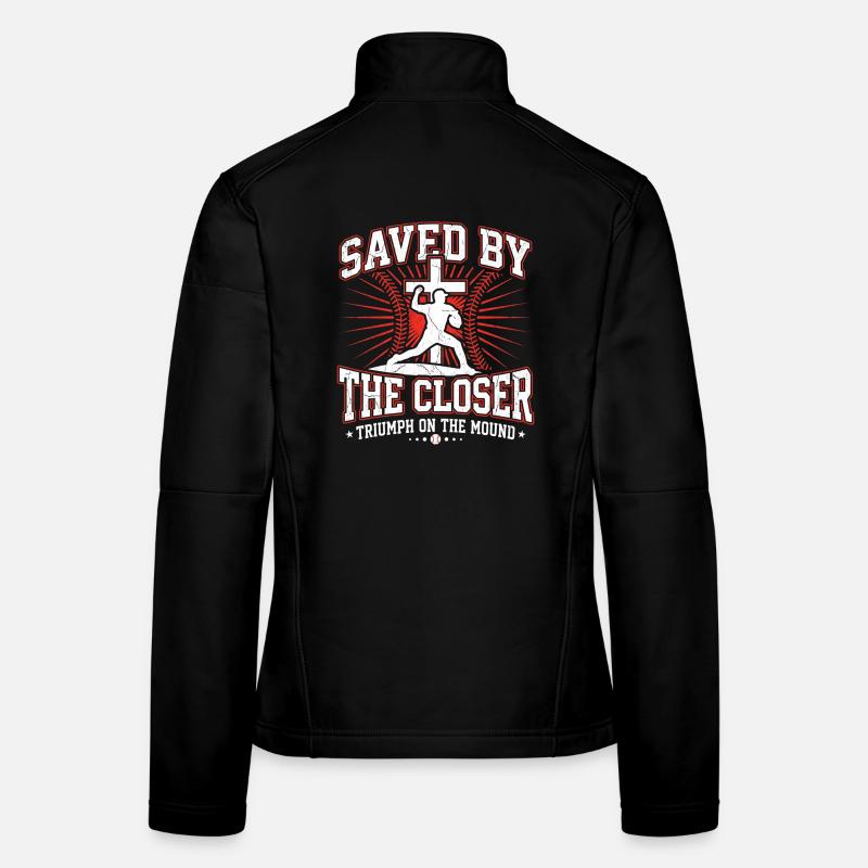 Saved By The Closer Christlicher Baseball Jesus Frauen Softshelljacke