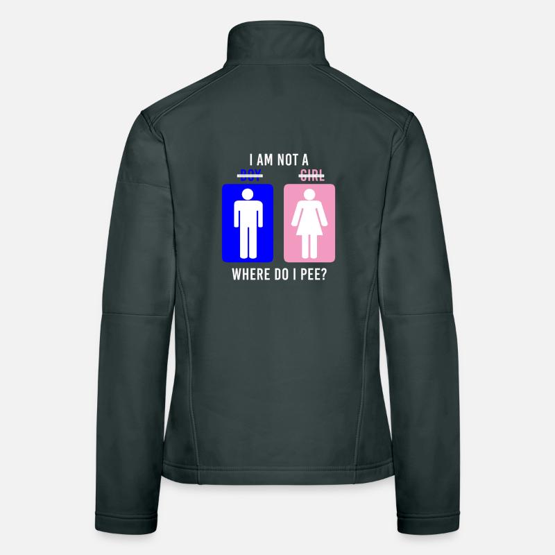 Non-Binary Where Do I Pee Gender Identity Graphic Frauen Softshelljacke