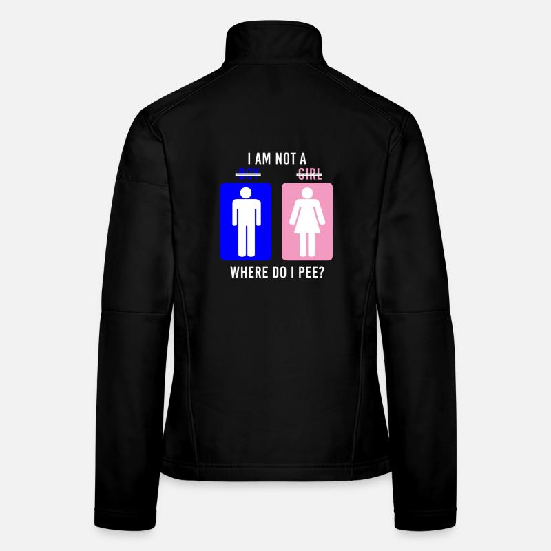 Non-Binary Where Do I Pee Gender Identity Graphic Frauen Softshelljacke