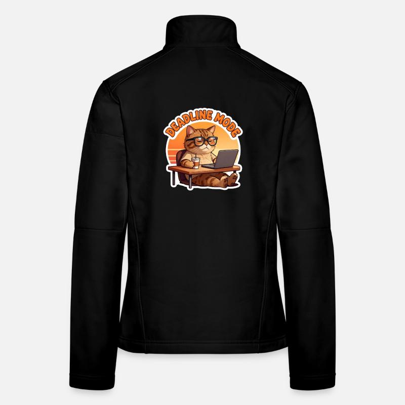 Chat au Bureau en Mode Deadline Veste en tissu softshell Femme