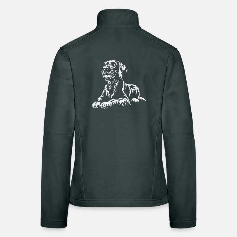 Deutsch Drahthaar "Black Edition" Frauen Softshelljacke