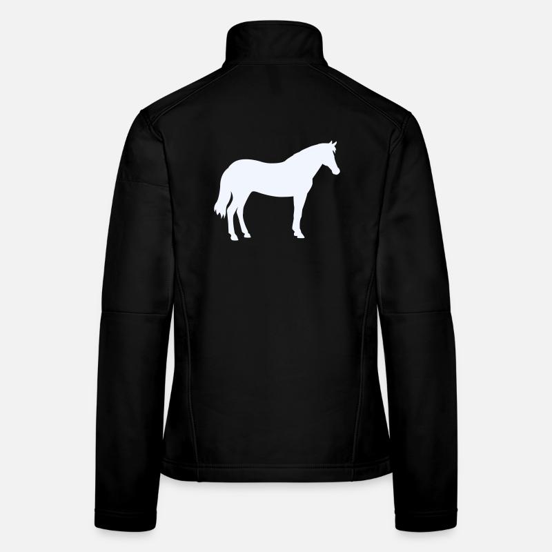 Horse silhouette in milk white Women's Softshell Jacket