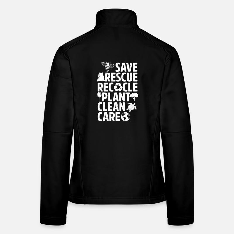 Eco Action: Save Rescue Recycle Clean Women's Softshell Jacket