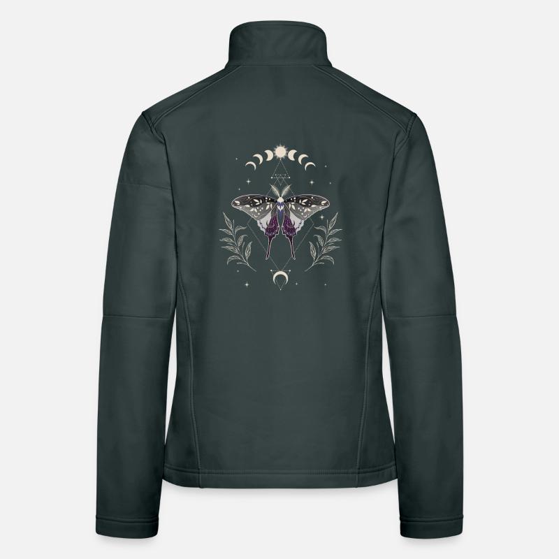 Asexual Luna Moth LGBT Pride Flag Women's Softshell Jacket