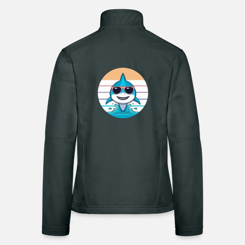 Requin pastel lunettes de soleil Veste en tissu softshell Femme