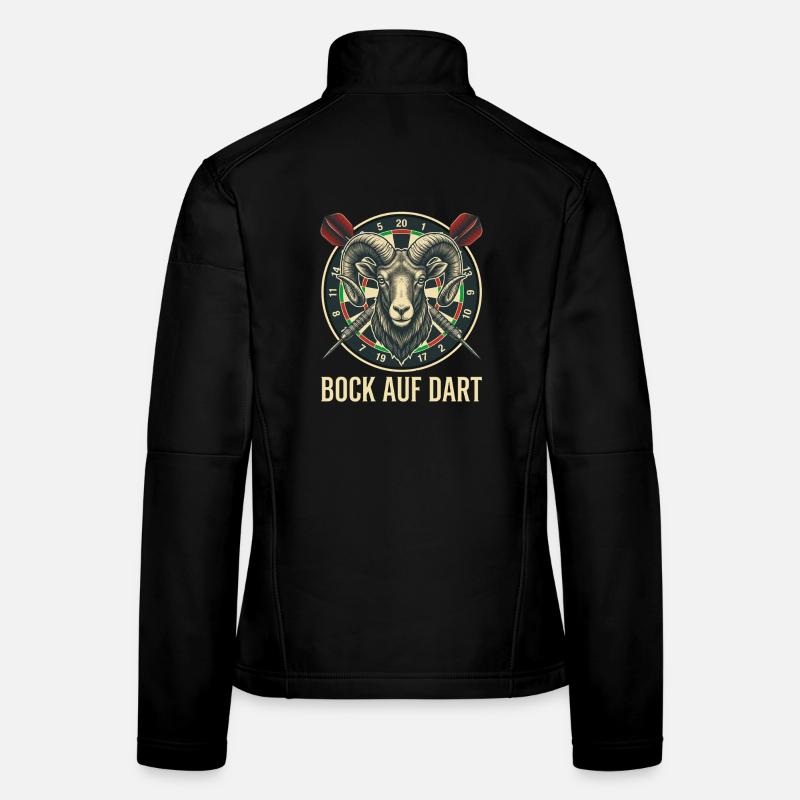 Bock auf Dart Widder Dartscheibe Dartspieler Frauen Softshelljacke