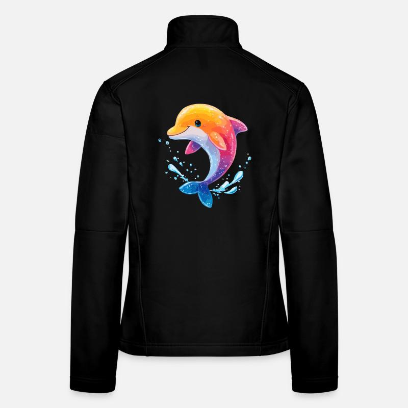 Spritz de dauphin coloré Veste en tissu softshell Femme
