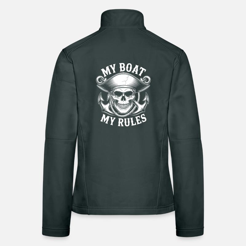 My Boat, My Rules – Pirate Skull Women's Softshell Jacket
