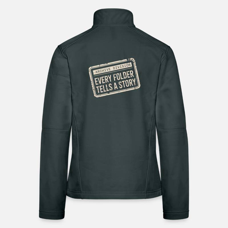 Chaque dossier raconte une histoire Veste en tissu softshell Femme