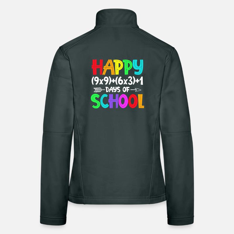 Regenbogenglücklicher Schulanfang Frauen Softshelljacke