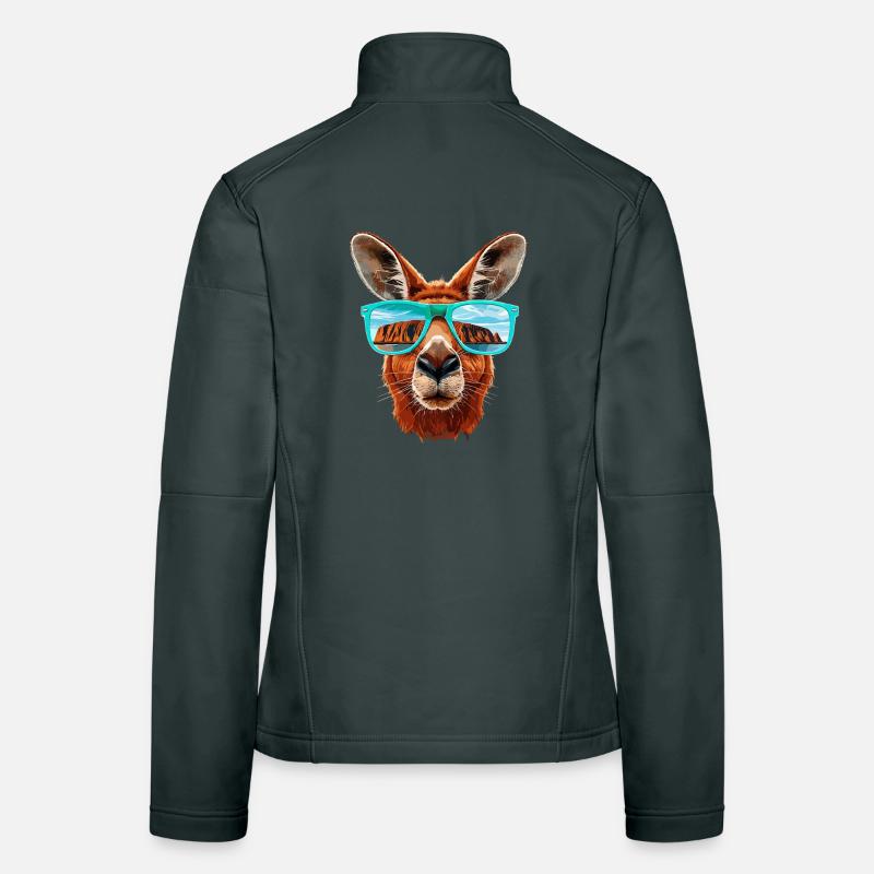 Un cangourou cool avec des lunettes de soleil devant Uluru Veste en tissu softshell Femme
