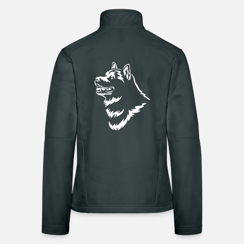 Alaskan Malamute Head "Black Edition" Women's Softshell Jacket
