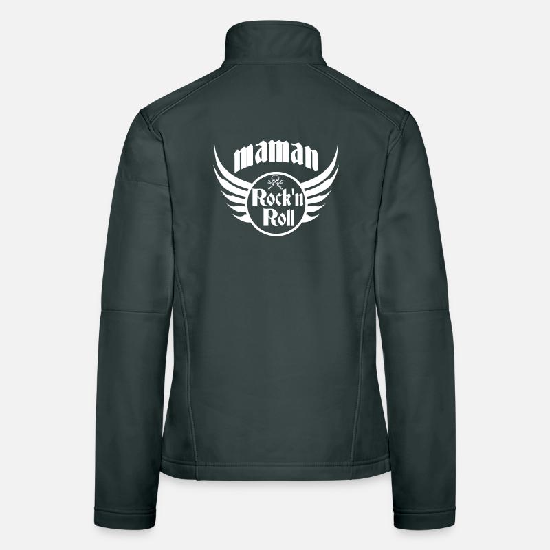 Maman Rock and Roll Crâne Ailes Veste en tissu softshell Femme