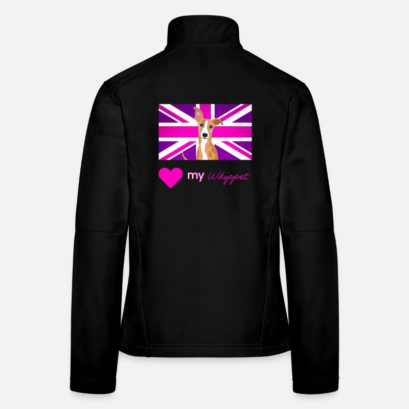 PURPLEWHIPPET (Pink text, Vibrant) - Women's Softshell Jacket - black