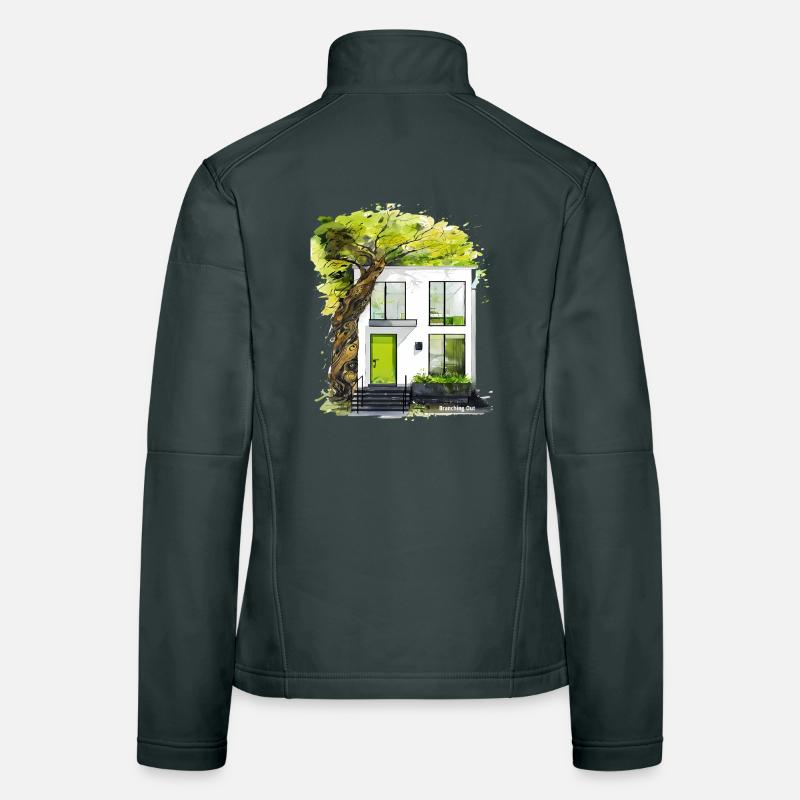 Branching Out - Modern Eco Architecture Sketch Women's Softshell Jacket