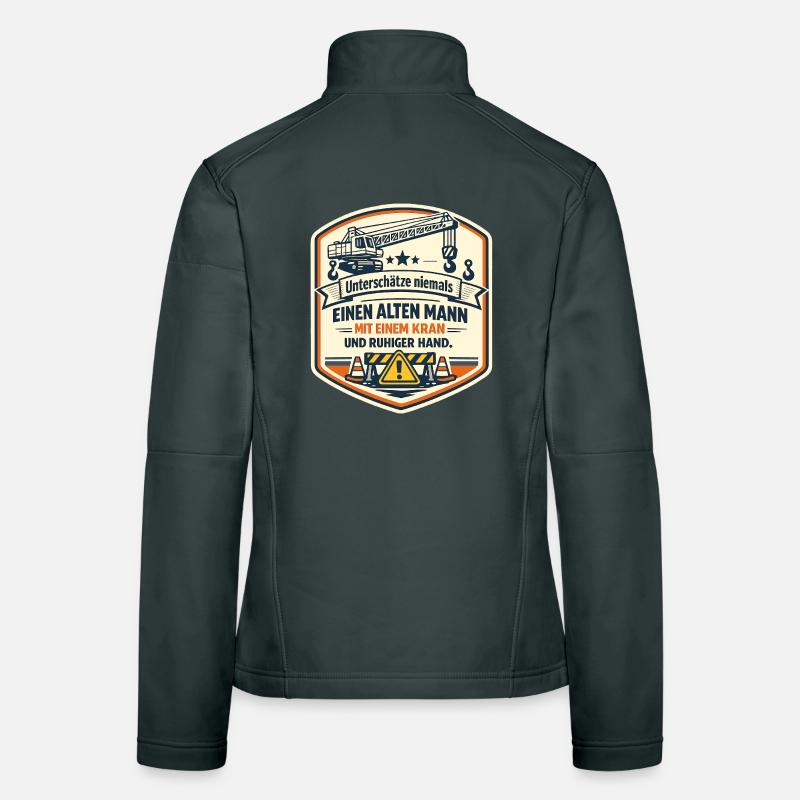 Kranmeister Alter Mann Patch Frauen Softshelljacke