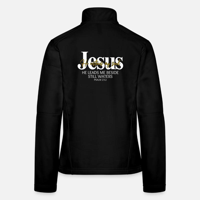 Jésus mène au bord des eaux calmes Veste en tissu softshell Femme