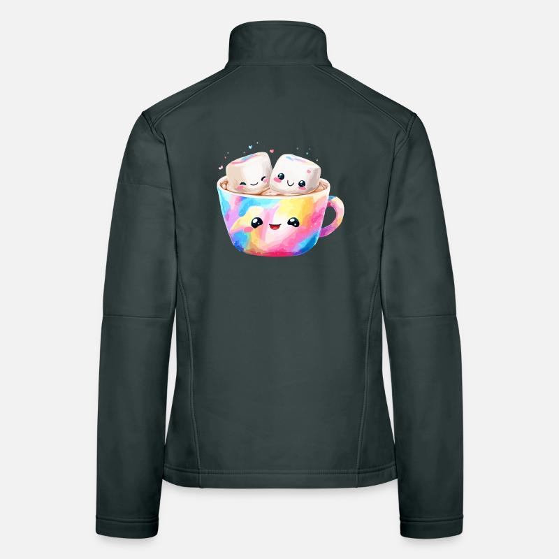 Kunterbunte Marshmallow Kaffeetasse Frauen Softshelljacke