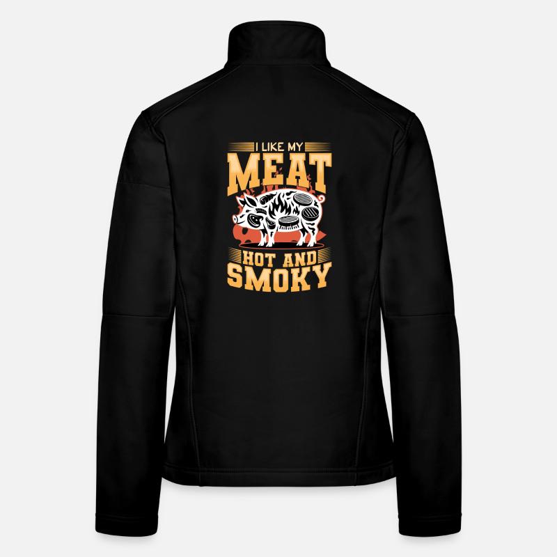 BBQ Grilling Meat Smoking Barbecue Women's Softshell Jacket