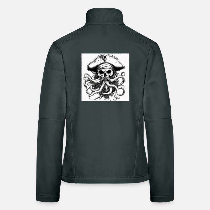 Pirate skull and octopus ink Women's Softshell Jacket