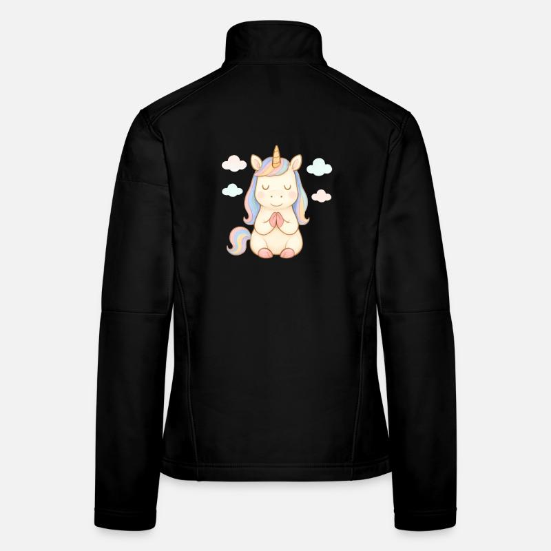 Licorne pastel en prière Veste en tissu softshell Femme