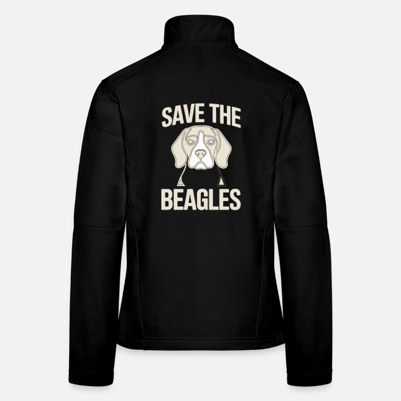 Save the Beagles – Beagle-Linien-Kunst Frauen Softshelljacke