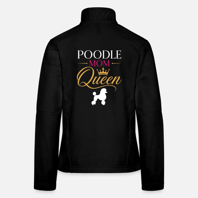 Poodle Mom Queen Crown Script Women's Softshell Jacket