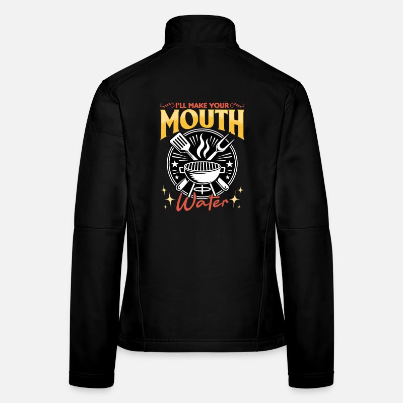 BBQ Grilling Meat Smoking Barbecue Women's Softshell Jacket