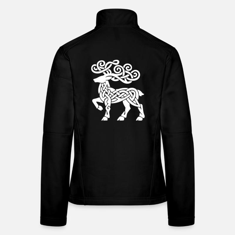 Celtic Knotwork Deer - Women's Softshell Jacket - black