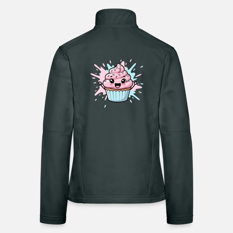 Illustration de cupcakes Kawaii Veste en tissu softshell Femme