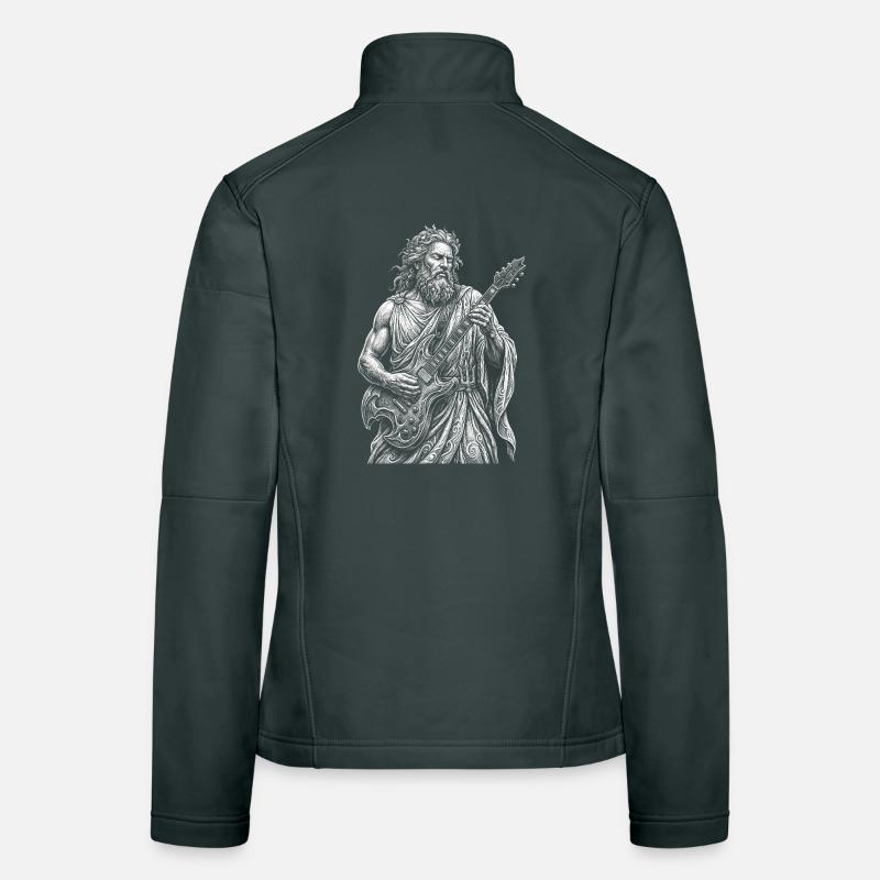 Poseidon plays guitar Women's Softshell Jacket