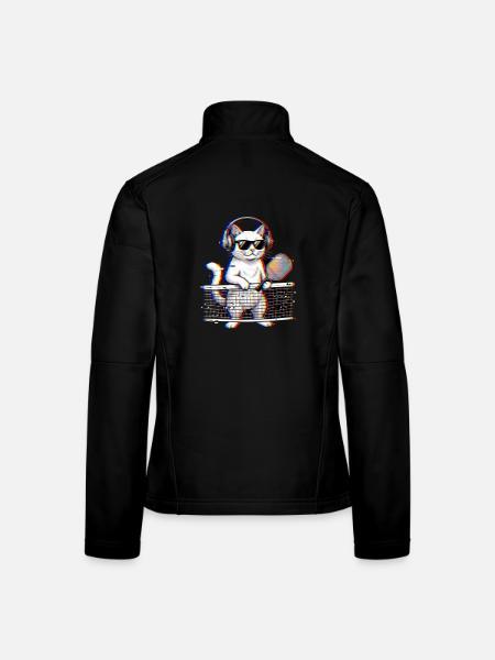  Funny Was That Out? Retro Pickleball Paddle - Frauen Softshelljacke - Schwarz - Hinten